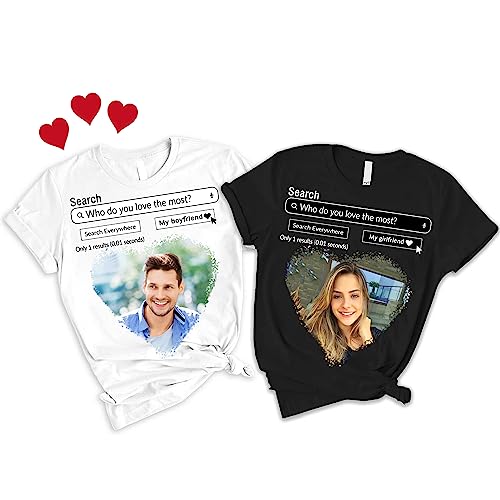 Personalized I Love My BF/GF Photo Shirts - Couples Gifts for Anniversary, Valentine's Day, Birthdays