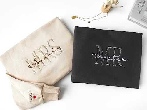 Personalized Mr. and Mrs. Hoodies for Couples