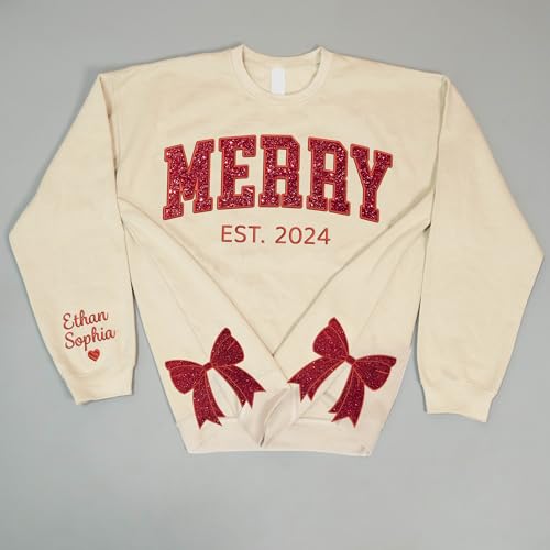 Personalized Bow Applique Sweatshirt for Women