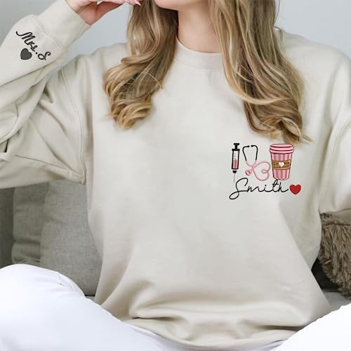 Personalized Embroidered Nurse Sweatshirt Makes a Great Gift