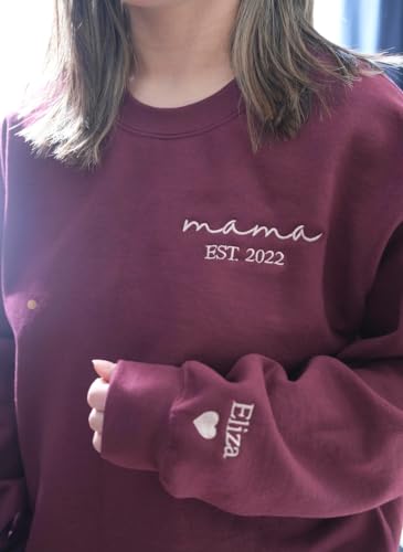 Mama Sweatshirts and Hoodies with Personalized Name, Perfect Christmas Gift!