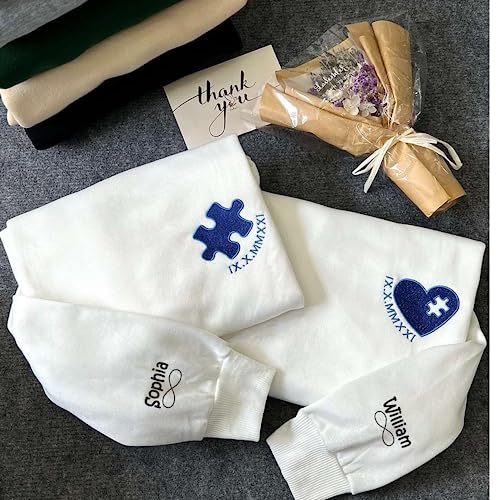 Custom Match Couples Embroidered Sweatshirt Hoodies