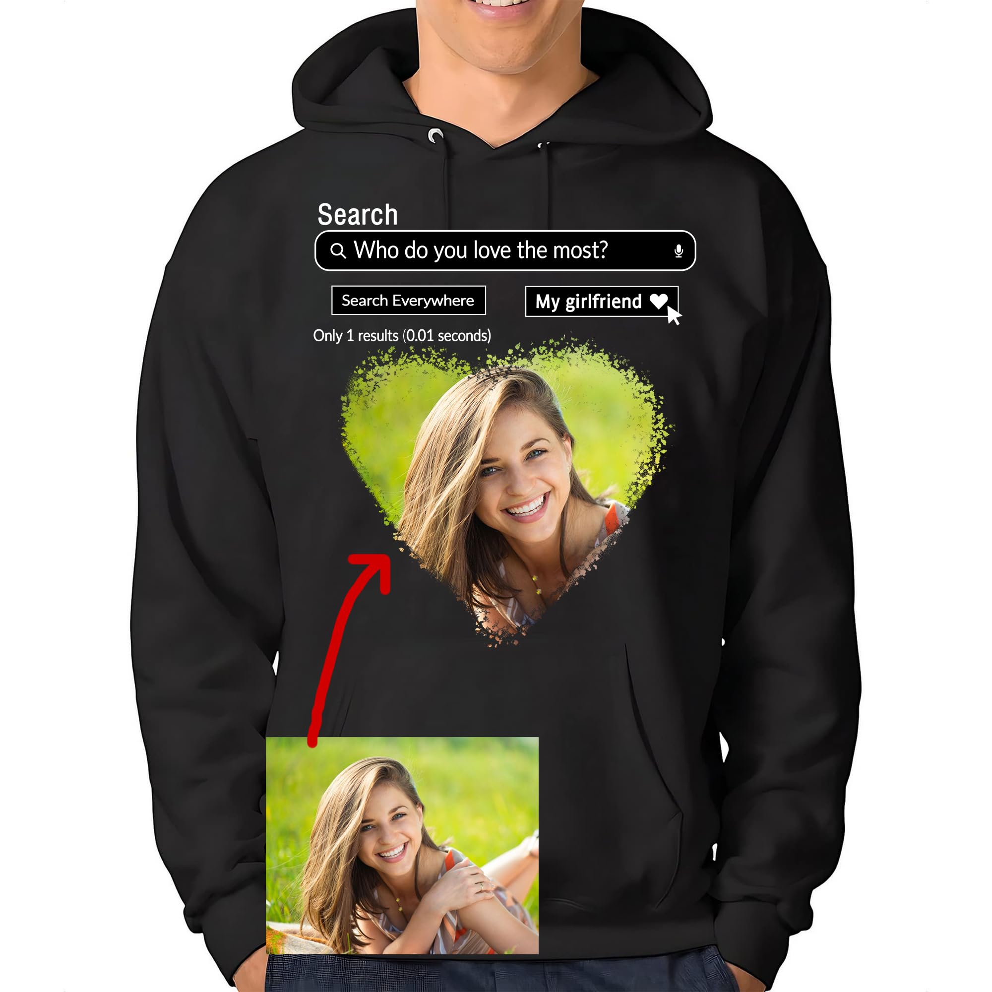 Personalized I Love My BF/GF Photo Shirts - Couples Gifts for Anniversary, Valentine's Day, Birthdays
