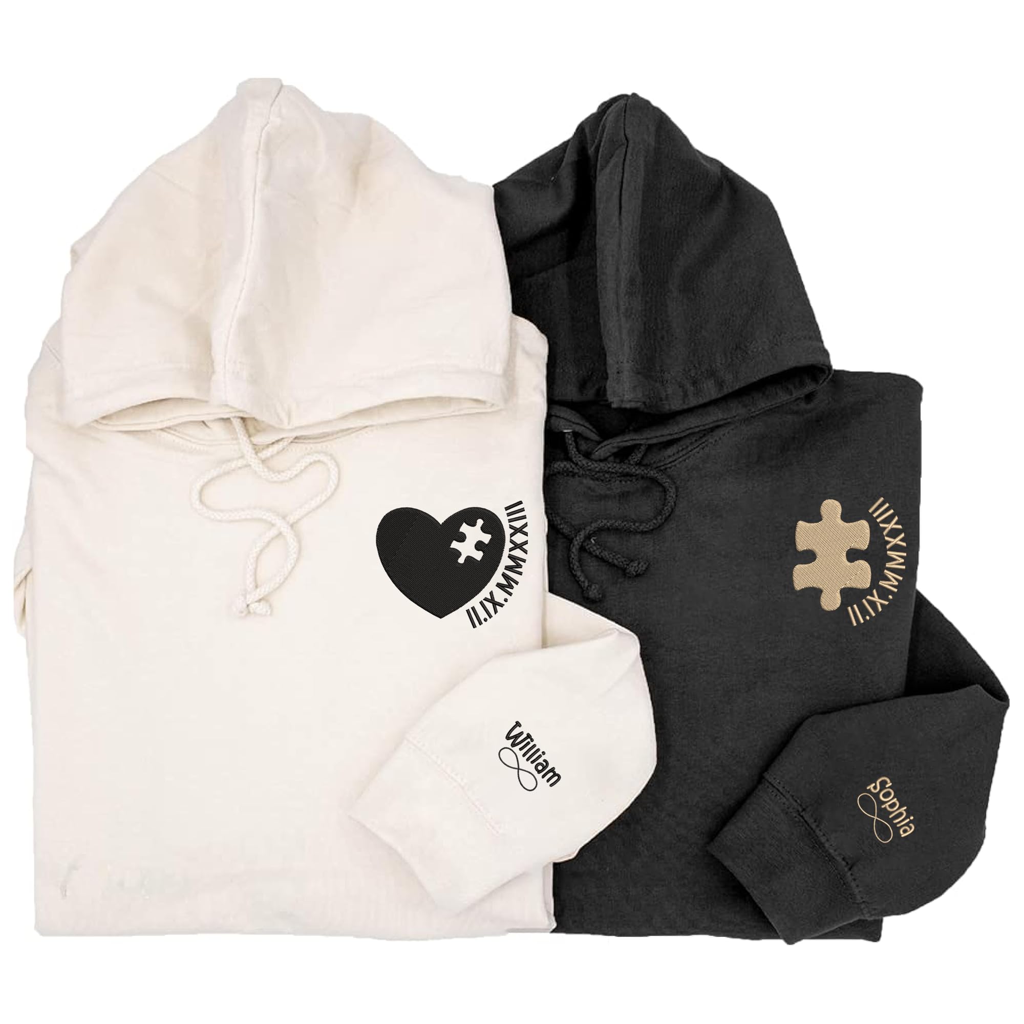 Custom Match Couples Embroidered Sweatshirt Hoodies