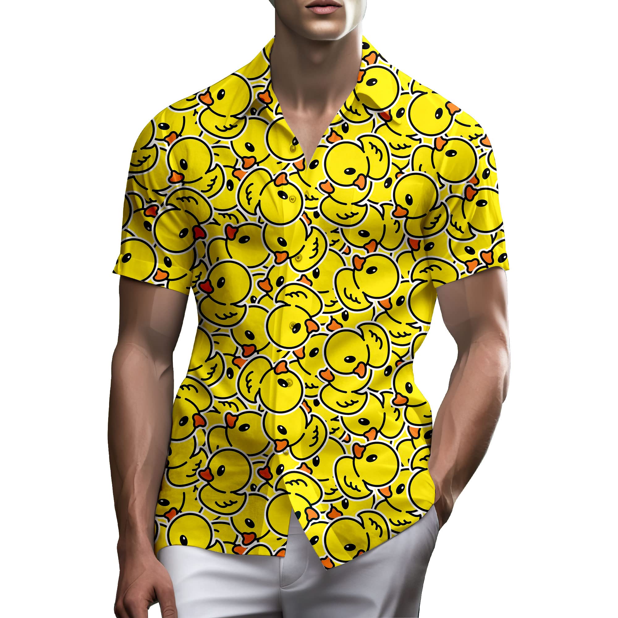 Funny Vintage 80s/90s Style Hawaiian Button-Up Shirts for Men